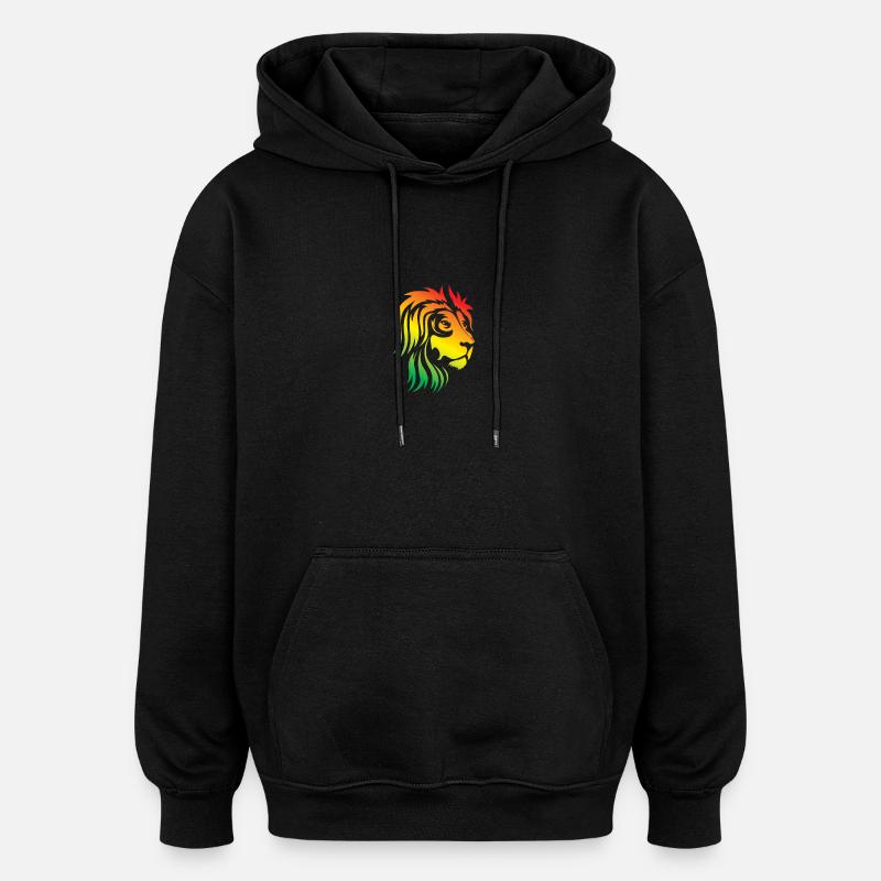 Regenbogenlöwe Kopf - Oversized Unisex Hoodie - Schwarz