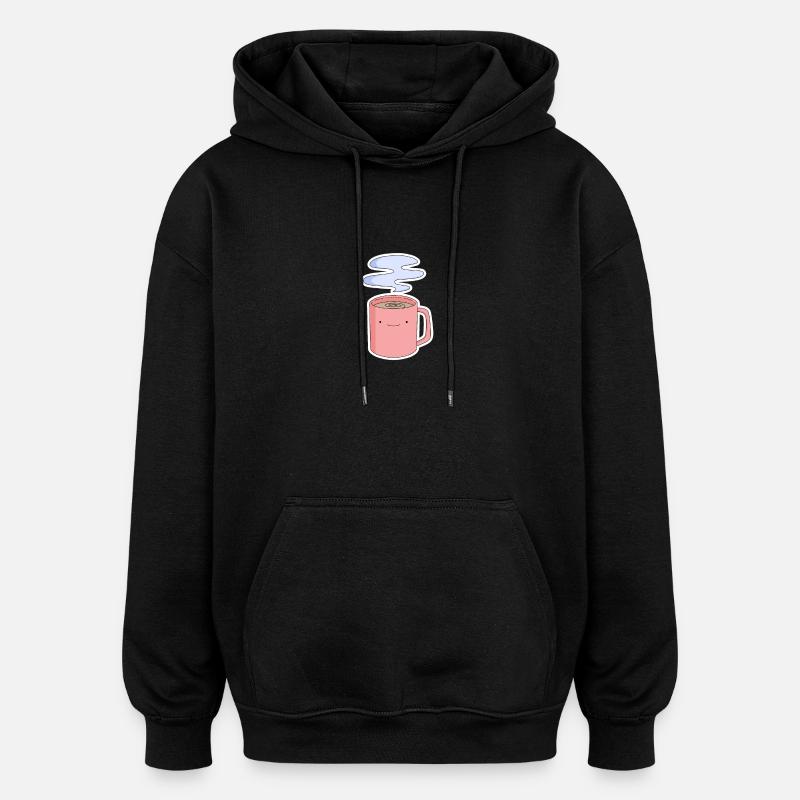 Kaffee - Oversized Unisex Hoodie - Schwarz