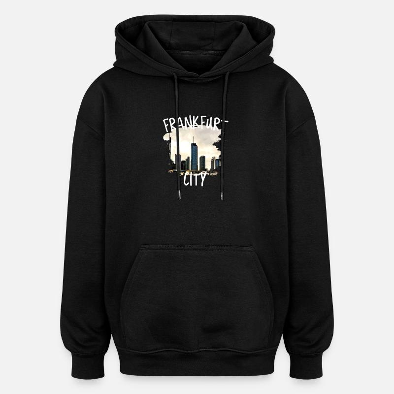 Ville de Francfort - Sweat à capuche oversize unisexe - noir