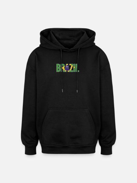 Brazilian flag typography - Oversized Unisex Hoodie - black