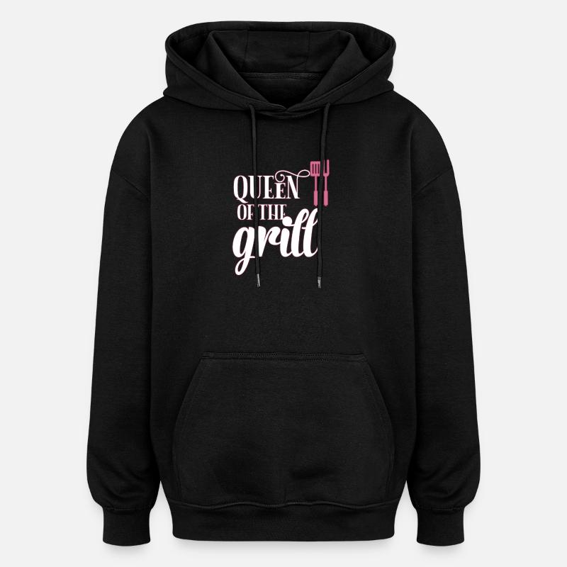 Griller la reine - Sweat à capuche oversize unisexe - noir