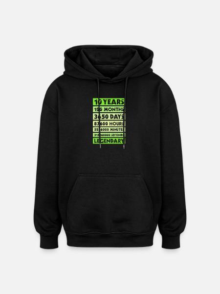 10 ans d’anniversaire de l’entreprise-adhésion - Sweat à capuche oversize unisexe - noir