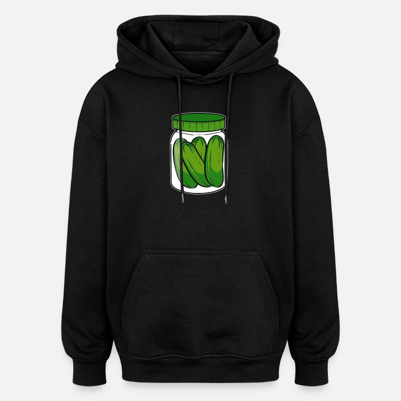 Concombre mariné vegan - Sweat à capuche oversize unisexe - noir