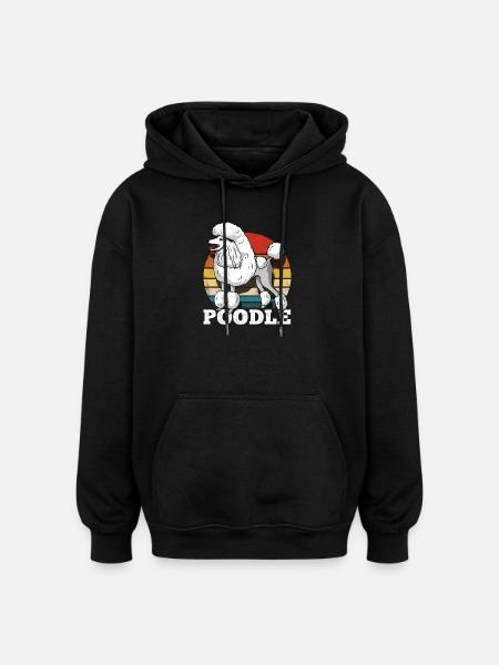 Retro Poodle - Oversized Unisex Hoodie - black
