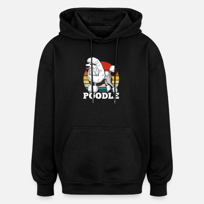 Caniche Rétro - Sweat à capuche oversize unisexe - noir