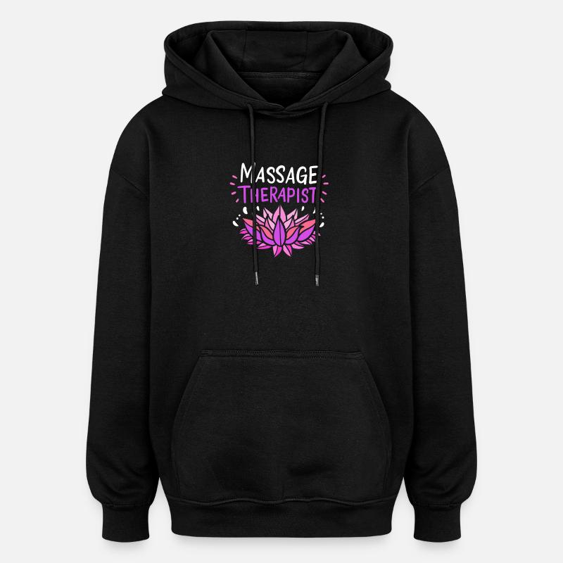 Masseur Massage - Sweat à capuche oversize unisexe - noir