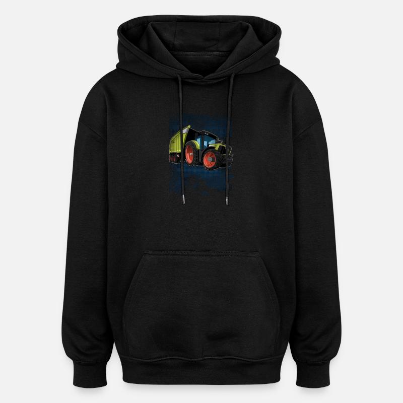Traktor - Oversized Unisex Hoodie - Schwarz