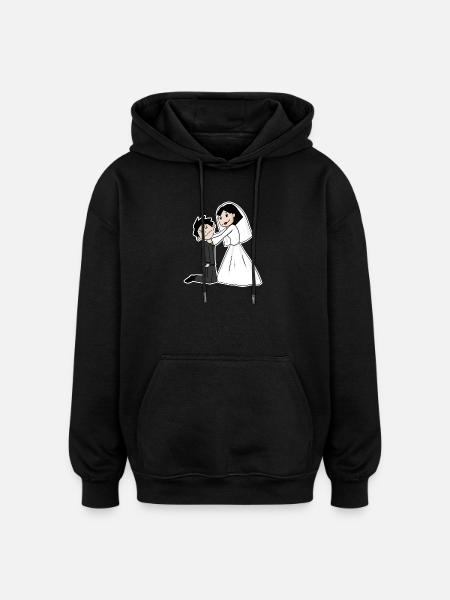 Married funny - Oversized Unisex Hoodie - black