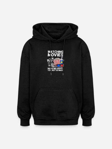 Filmbio som säger TV-presentpopcorn - Oversized luvtröja unisex - svart