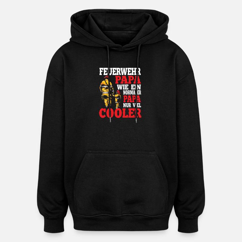 Pompier papa père - Sweat à capuche oversize unisexe - noir