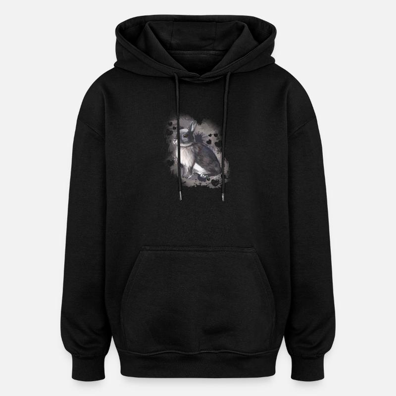 Rabbit - Oversized Unisex Hoodie - black