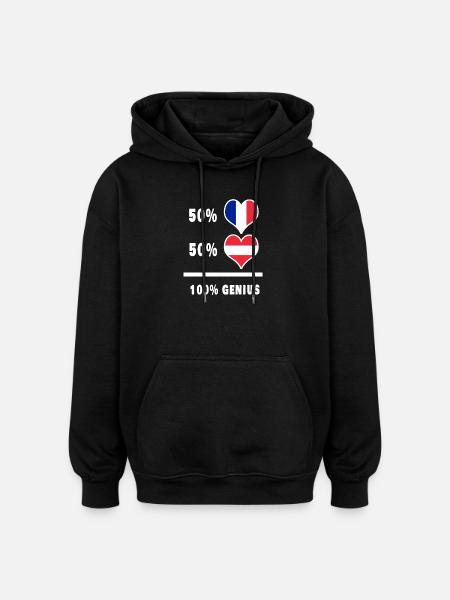 France and Austria Ingenious / Gift - Oversized Unisex Hoodie - black