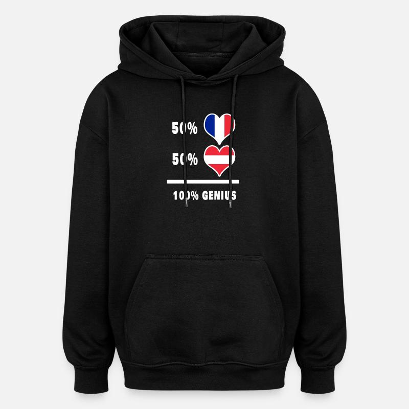 France and Austria Ingenious / Gift - Oversized Unisex Hoodie - black