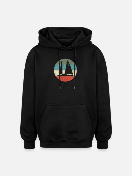 Sailboat - Oversized Unisex Hoodie - black