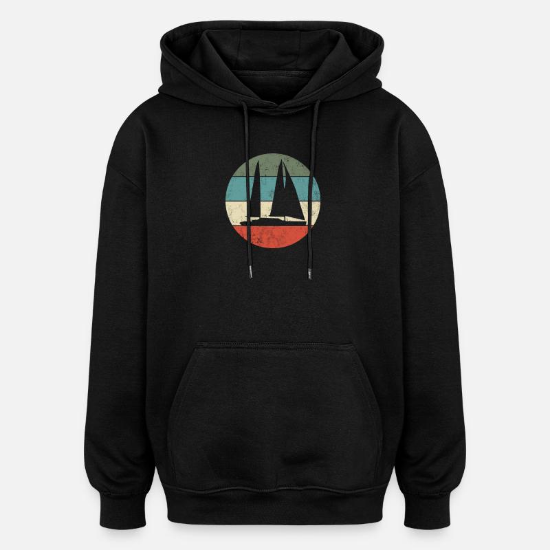 Voilier - Sweat à capuche oversize unisexe - noir