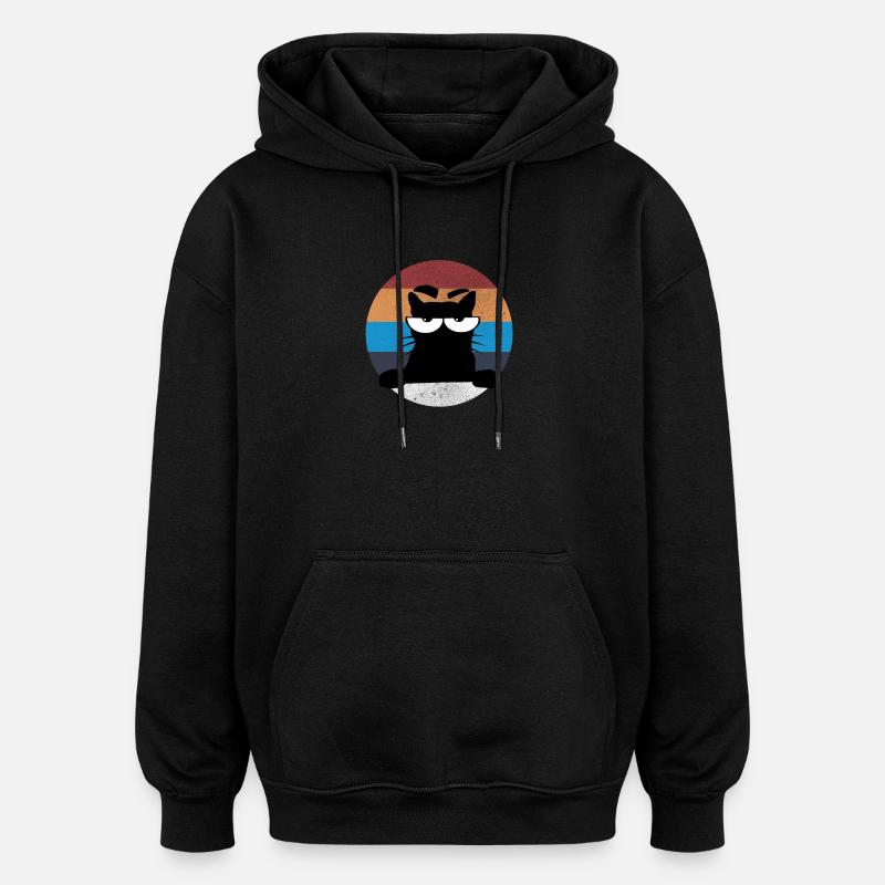 Grumpy Katze - Oversized Unisex Hoodie - black