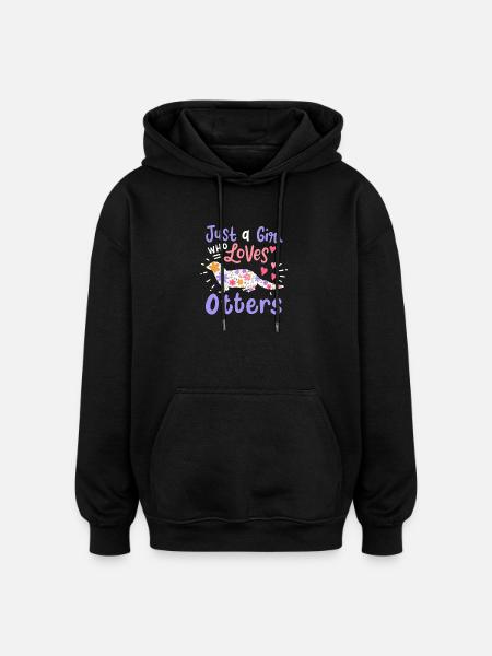 Otter Seeotter Otterliebhaber - Oversized Unisex Hoodie - Schwarz