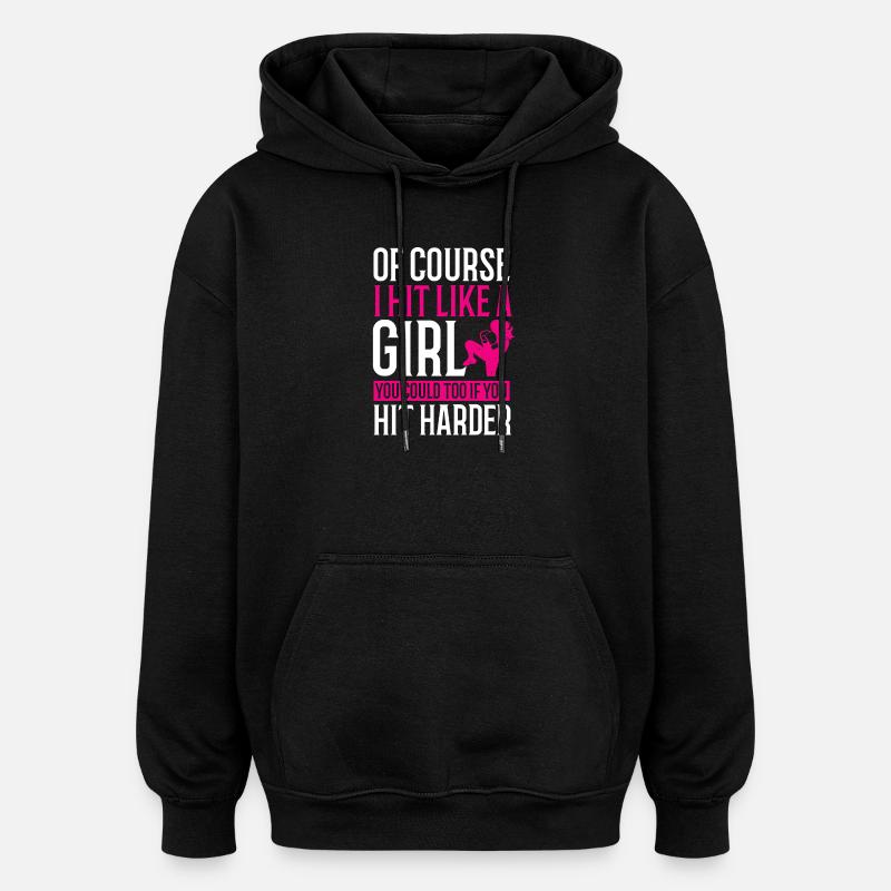 Kickboxing Boxing Kickboxing Thai Boxing - Oversized Unisex Hoodie - black