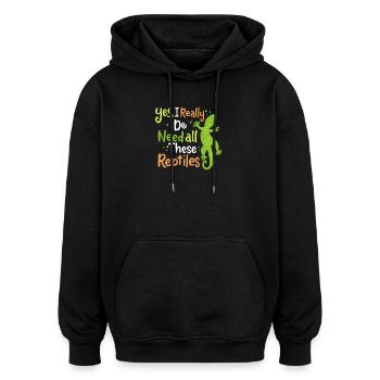 Reptil Eidechse Herpetologe - Oversized Unisex Hoodie - Schwarz - Vorne - Noah (186cm)