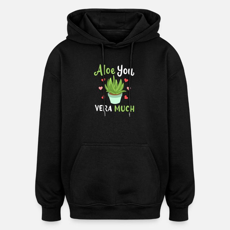 Aloe Vera Succkulente - Sweat à capuche oversize unisexe - noir