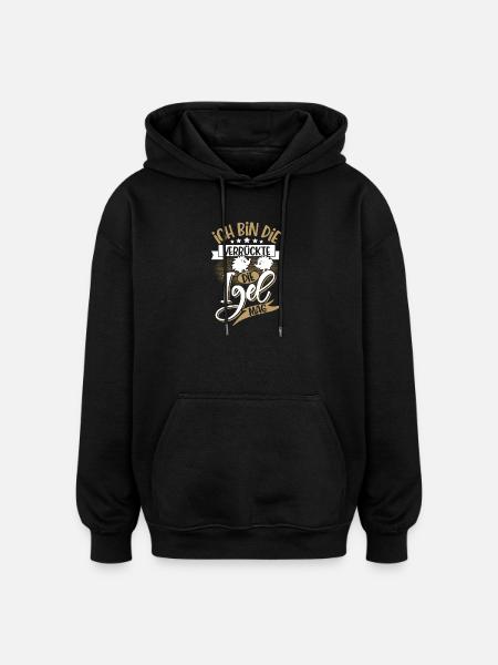 Igel - Oversized Unisex Hoodie - Schwarz