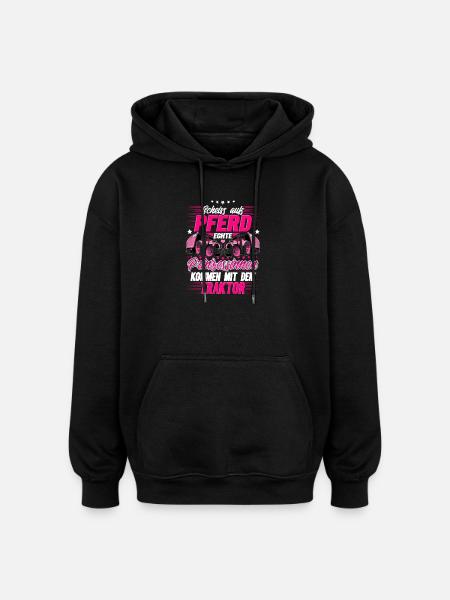 Landwirtin Traktor - Oversized Unisex Hoodie - Schwarz