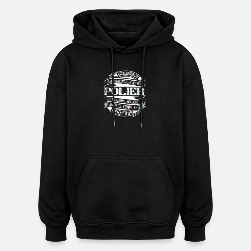 Polier - Oversized Unisex Hoodie - Schwarz