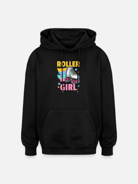 Rollschuhe Roller Girl - Oversized Unisex Hoodie - Schwarz