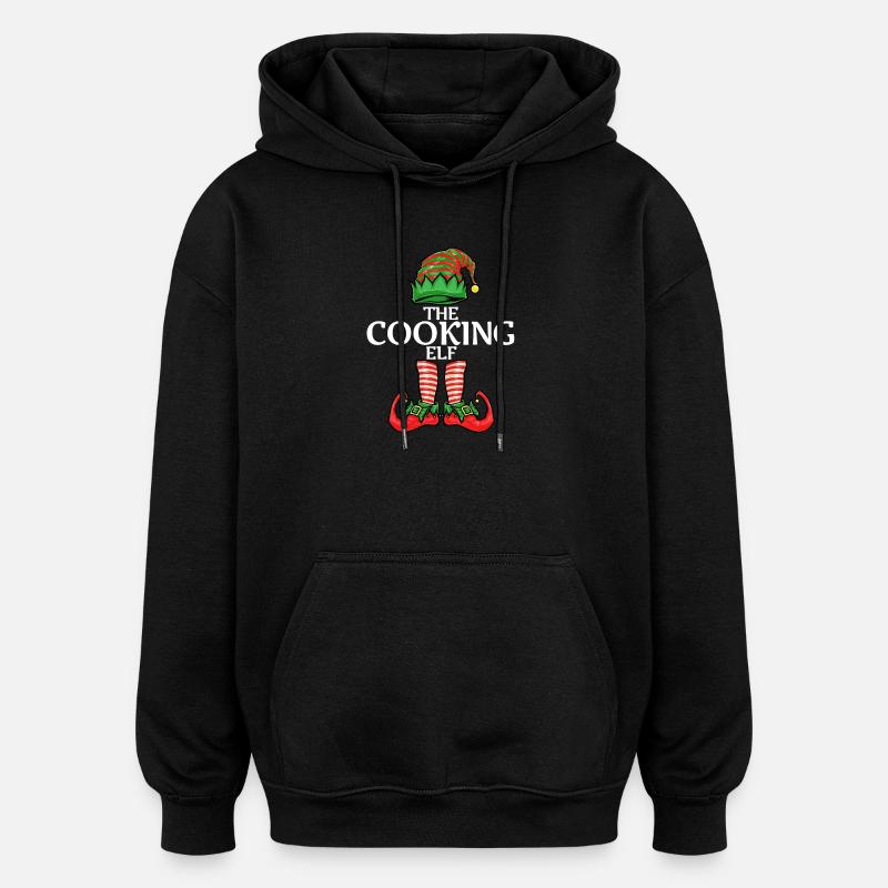 Weihnachten Koch Elf - Oversized Unisex Hoodie - Schwarz