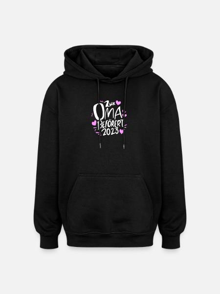 Oma 2023 - Werdende Oma - Oversized Unisex Hoodie - Schwarz