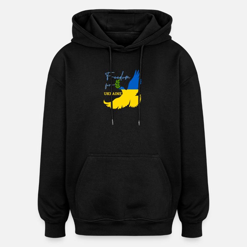 Liberté pour l’Ukraine - Sweat à capuche oversize unisexe - noir