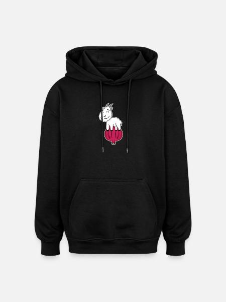 Oignon Chèvre Chèvre - Sweat à capuche oversize unisexe - noir
