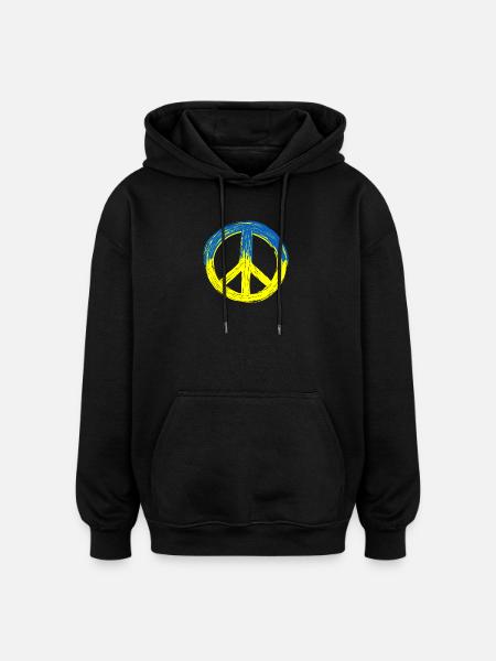 Peace for Ukraine - Oversized Unisex Hoodie - black