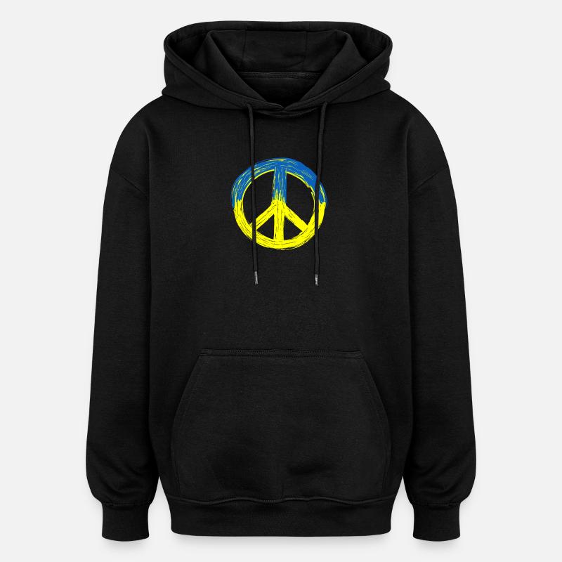 Paix pour l’Ukraine - Sweat à capuche oversize unisexe - noir