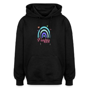 50. Geburtstag Regenbogen - Oversized Unisex Hoodie - Schwarz - Vorne - Noah (186cm)