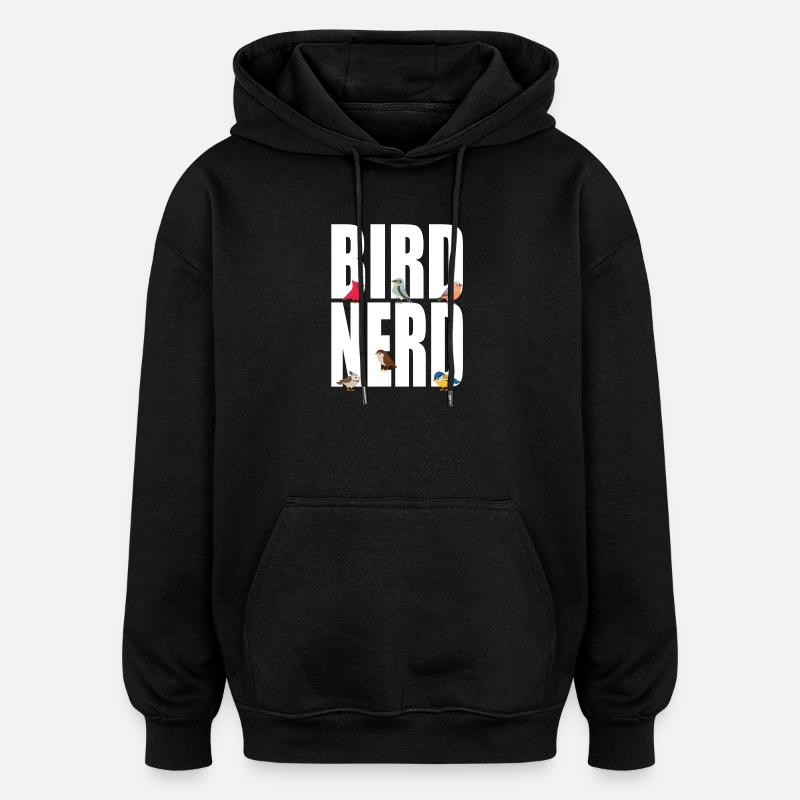 Oiseaux Oiseau Nerd - Sweat à capuche oversize unisexe - noir