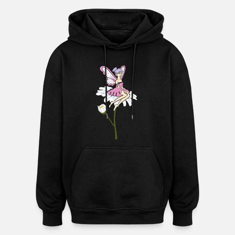 Sonnenblumen Fee - Oversized Unisex Hoodie - Schwarz