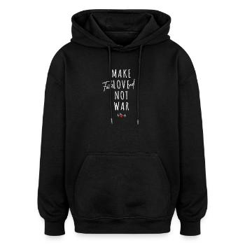 Köln Karneval Make Fastelovend Not War Love Kölsch - Oversized Unisex Hoodie - Schwarz - Vorne - Noah (186cm)