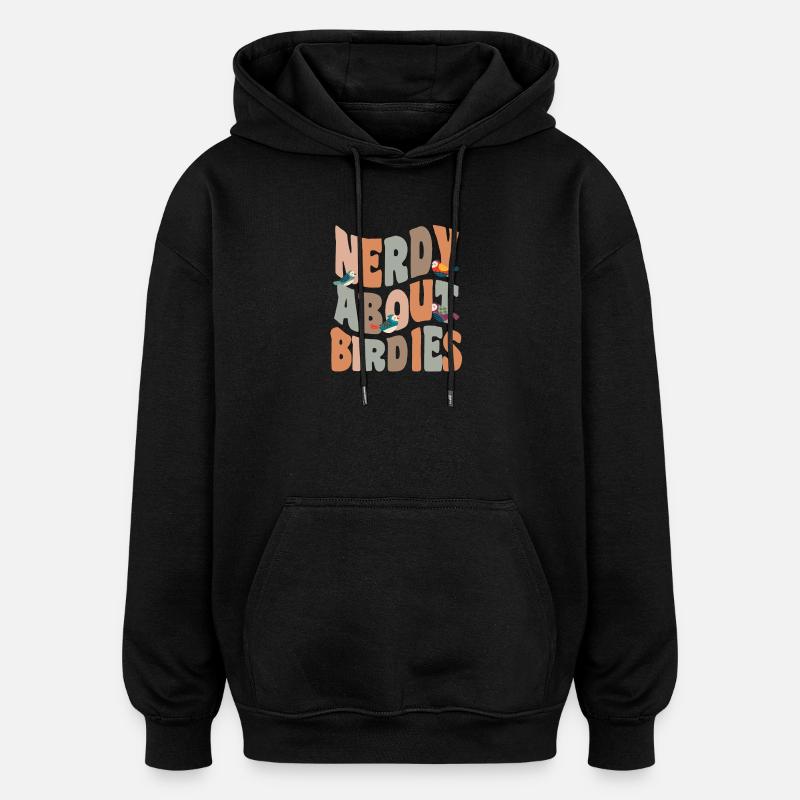 Fugle nørder om birdies - Oversize unisex hoodie - sort