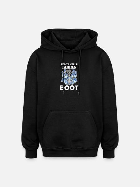 Motorboot Kapitän Bootsführerschein - Oversized Unisex Hoodie - Schwarz