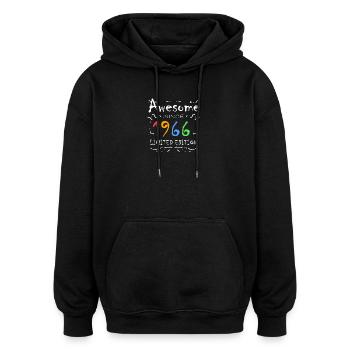 1966 - Jahrgang 1966 - Fantastisch seit 1966 - Oversized Unisex Hoodie - Schwarz - Vorne - Noah (186cm)