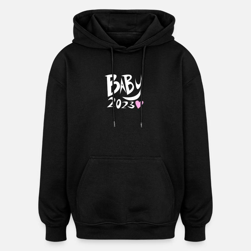 Bébé 2023Fille enceinte 2023 Grossesse - Sweat à capuche oversize unisexe - noir