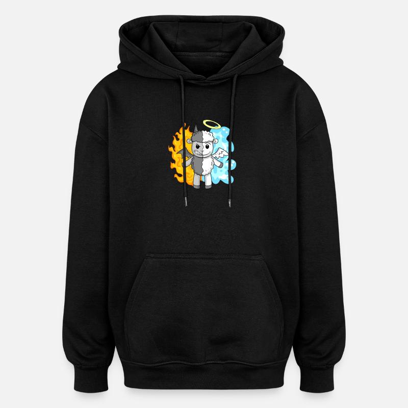 Sheep - Angels and Devils - Oversized Unisex Hoodie - black