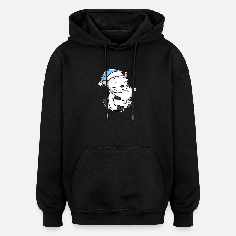 Katze Katzenrasse American Bobtail - Oversized Unisex Hoodie - Schwarz