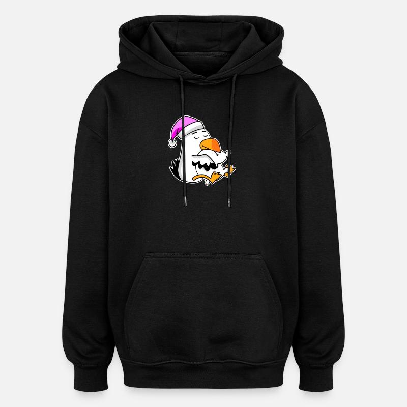 Albatros Oiseau mouette - Sweat à capuche oversize unisexe - noir