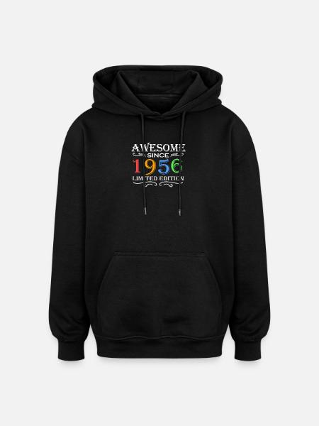 1956 - Born 1956 - Oversized Unisex Hoodie - black