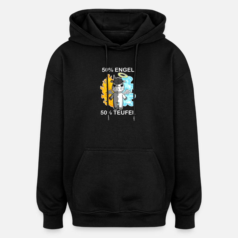 Esel - Engel und Teufel - Oversized Unisex Hoodie - Schwarz