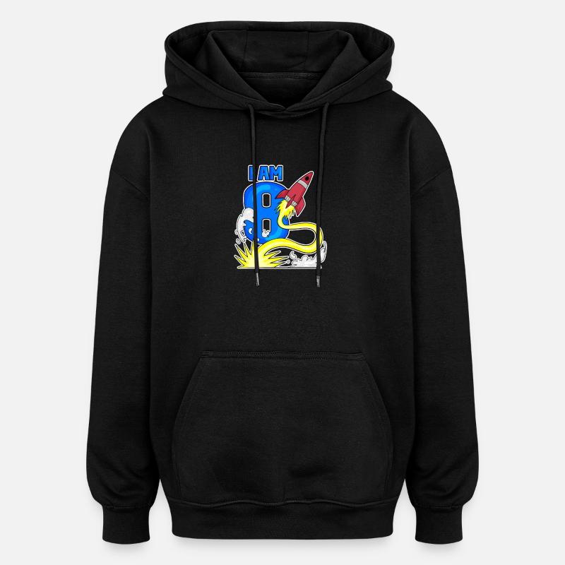 Garçon de 8 ans - Sweat à capuche oversize unisexe - noir