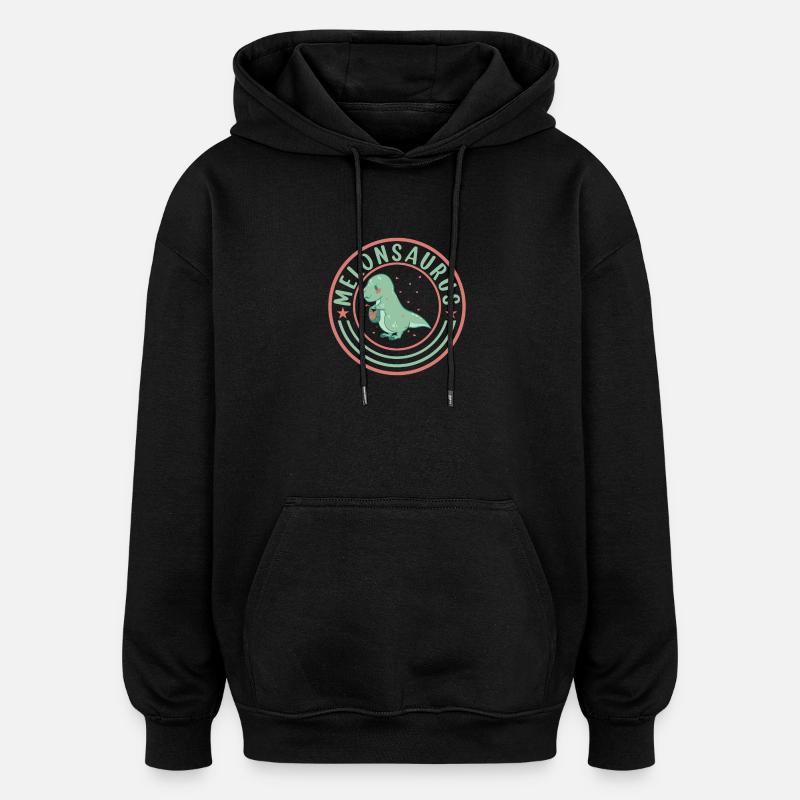 Pastèque pastèque végétarienne T Rex - Sweat à capuche oversize unisexe - noir