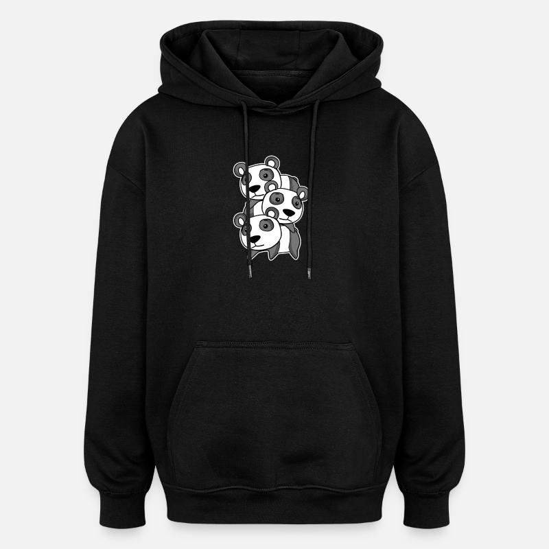 Cute pandas - Oversized Unisex Hoodie - black